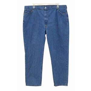 Levi 58x30 Blue Jeans Pants Denim Jean Zipper Relaxed‎ Fit Cotton Levis 550 CR80